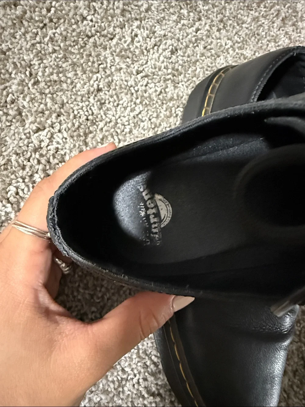 Dr Marten Black Leather Derby Loafers